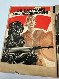 Original Dansk SS / Frikorps Danmark hvervehæfte med indklæbet løbeseddel, for Danmark, ekstremt sjælden