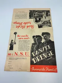 Original Sjælden National socialistisk ungdom, hverve folder.