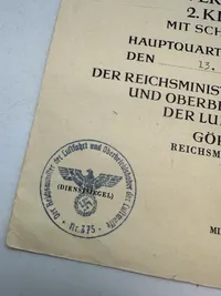 Originalt urkunde for KVK (Schützpolezei)