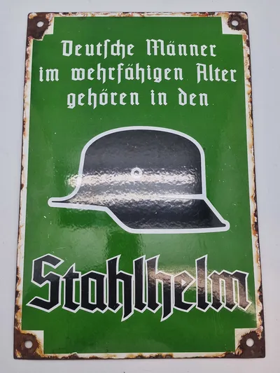 Tysk ww2 emaljeskilt - Postwar
