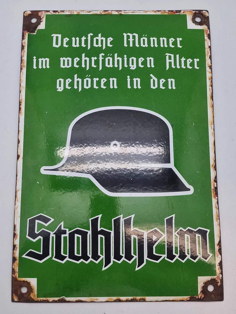 Tysk ww2 emaljeskilt - Postwar