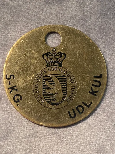 Sjældent originalt 5 kg’s kultegn - kongelig grønlandsk handel