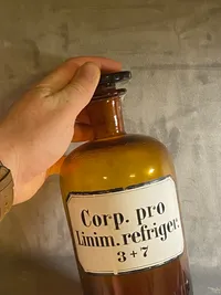 Stor original mundblæst apotekerkrukke