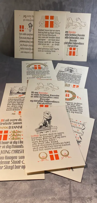 Lot originale danske genforenings postkort