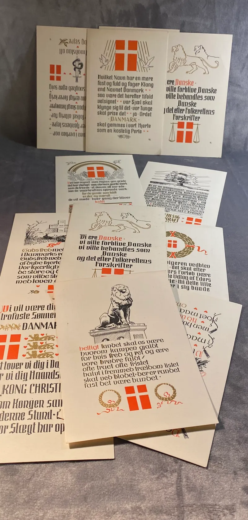 Lot originale danske genforenings postkort