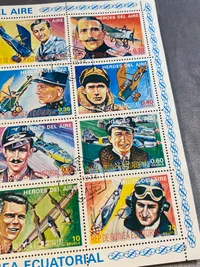Frimærke ark med motiver af flere Luftwaffe officerer