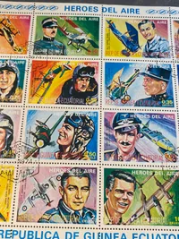 Frimærke ark med motiver af flere Luftwaffe officerer