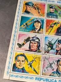 Frimærke ark med motiver af flere Luftwaffe officerer