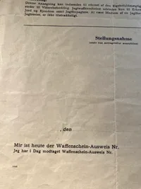Sjældent originalt lot brugt af tyskerne til at udstede våbentilladelser til danske borgere