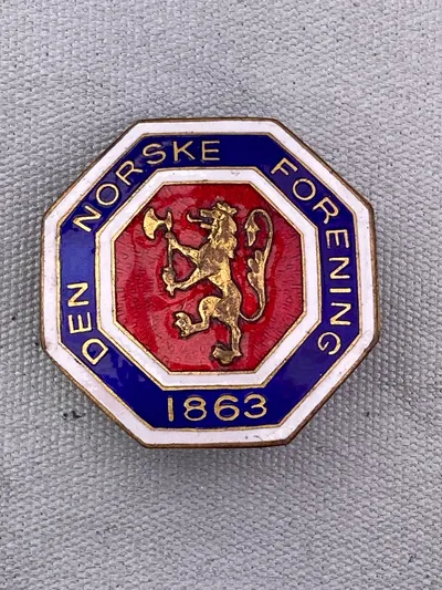 Veludført emaljenål - Den norske forening 1863