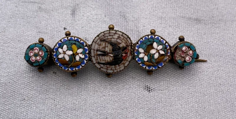 Original italiensk mosaik broche