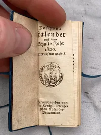 Original tysk lommekalender 1820
