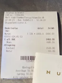 Original rødgulds brilliant ring af 14 karat guld - sten er med certifikat og af høj kvalitet - ringstørrelse 56 
Nypris: 8400,-