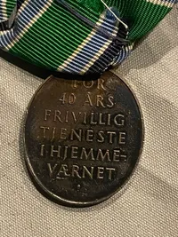 Original hjv medalje for 40 år - sterlingsølv