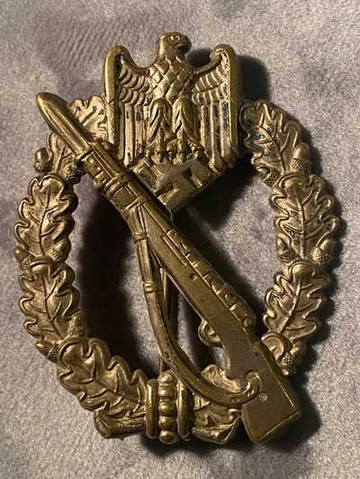 Originalt Infanterie Sturmabzeichen (ISA) / Infantry Assault badge (IAB) hollow (maker Otto Schickle)
