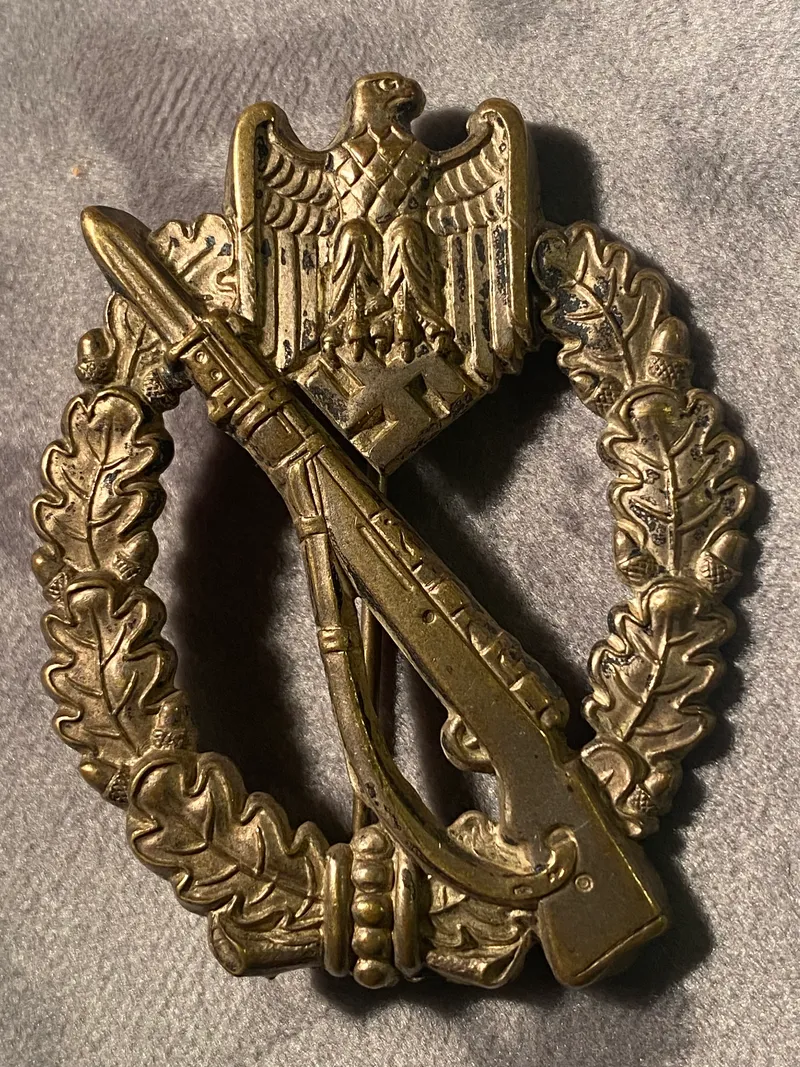 Originalt Infanterie Sturmabzeichen (ISA) / Infantry Assault badge (IAB) hollow (maker Otto Schickle)