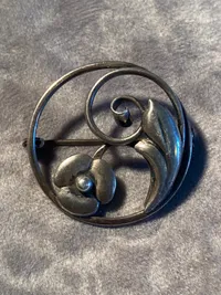 Original dansk sølvbroche i jugendstil - 1920’erne