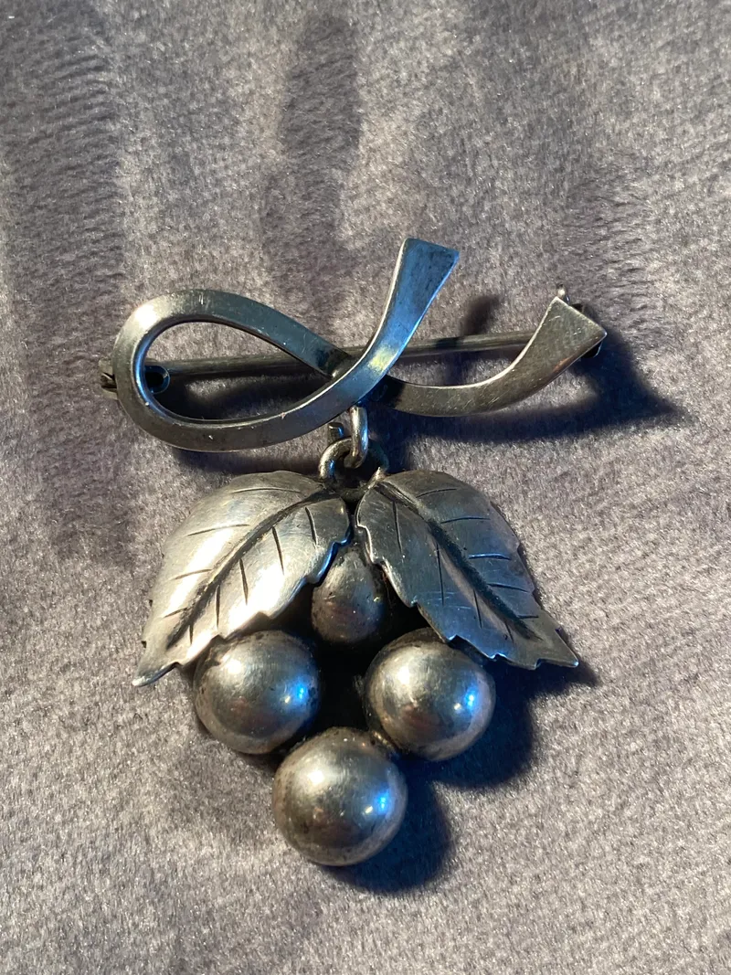 Original dansk sølvbroche i jugendstil - 1920’erne