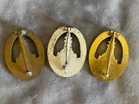 Originalt sæt . Kyffhäuserbund marksman insignia. Luftgewehr. Bronze version - Bronce, sølv og guld