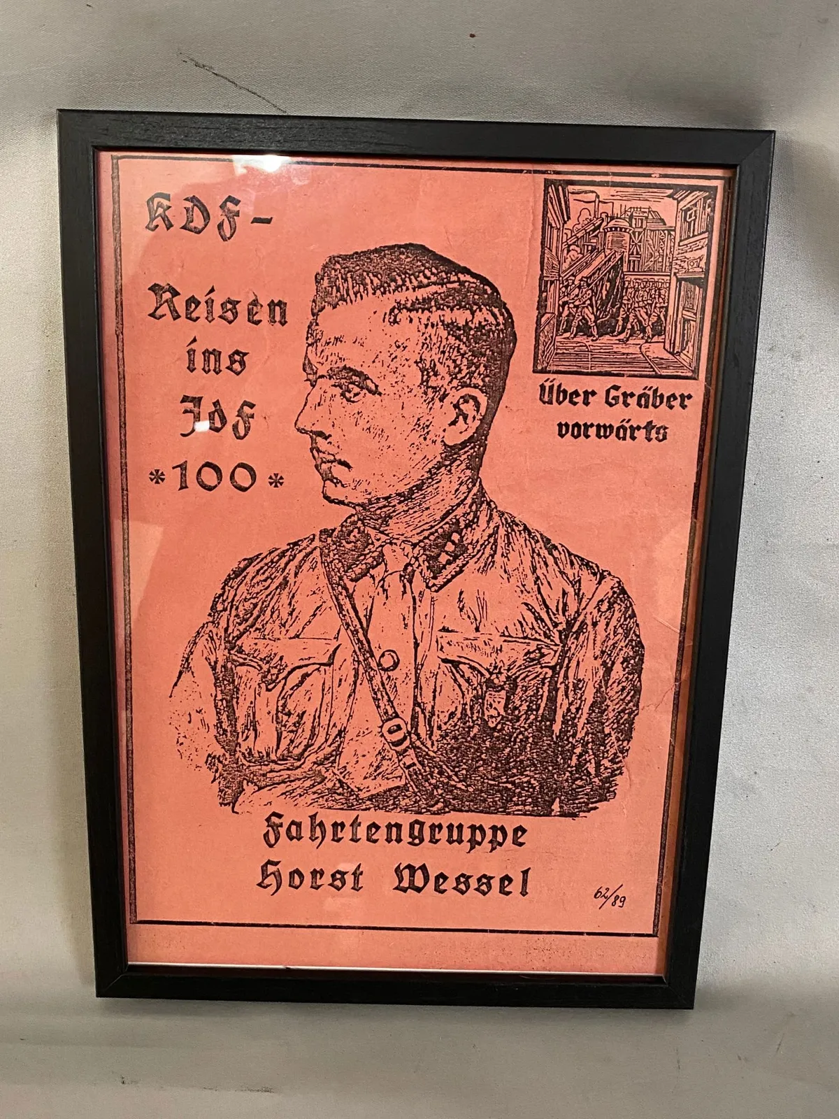 Original Tysk Horst Wessel plakat i A4 størrelse