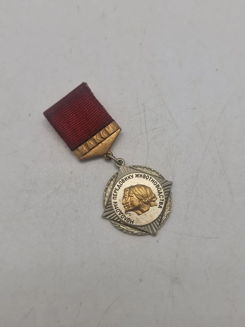 RUSSIA SOVIET CCCP USSR MEDAL KOMSOMOL SPECIAL MERITS CULTIVATION
