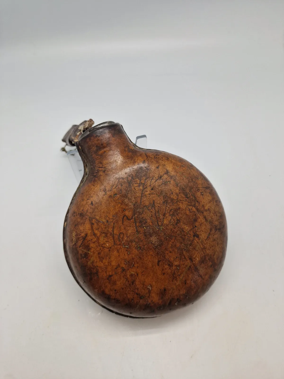 Original dansk feltflaske model 1871 - mundblæst på Holmegaard