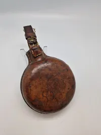 Original dansk feltflaske model 1871 - mundblæst på Holmegaard