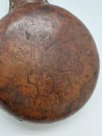 Original dansk feltflaske model 1871 - mundblæst på Holmegaard