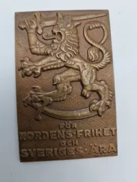 Sjælden original THE SWEDISH VOLUNTEER CORPS WAR SERVICE IN FINLAND 1940 PLAQUE