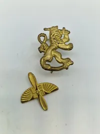 Original ww2 finsk Airforce badge samt shoulder board