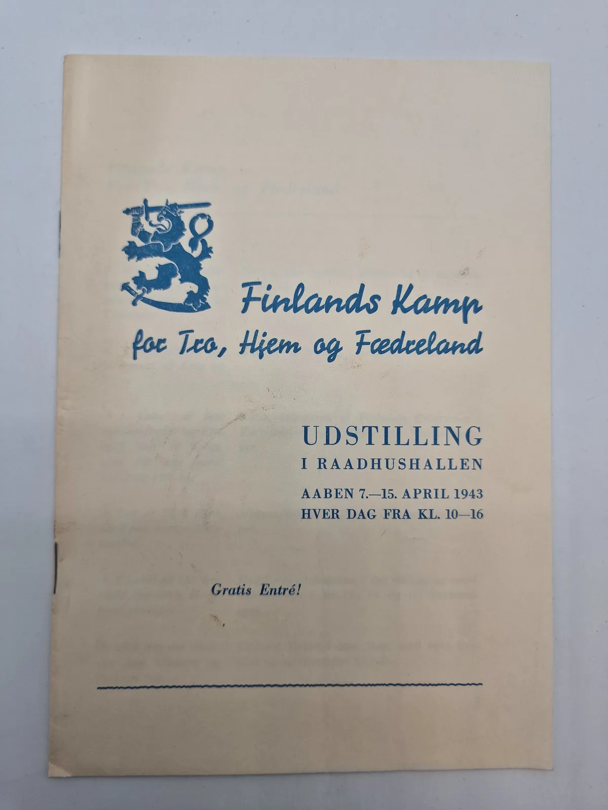 Originalt hæfte - Finlands kamp for tro, hjem & fædreland