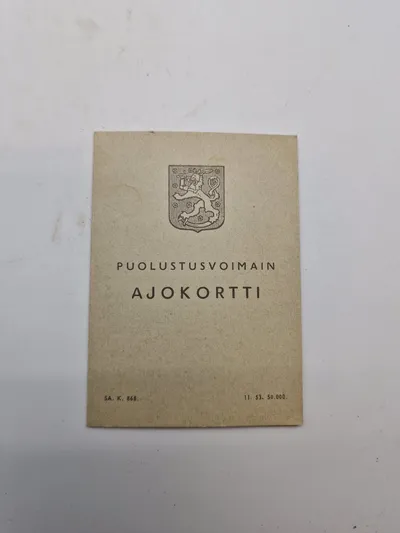 Originalt finsk ID kort ww2