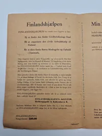 Originalt hæfte fra Finlandshjælpen - ww2