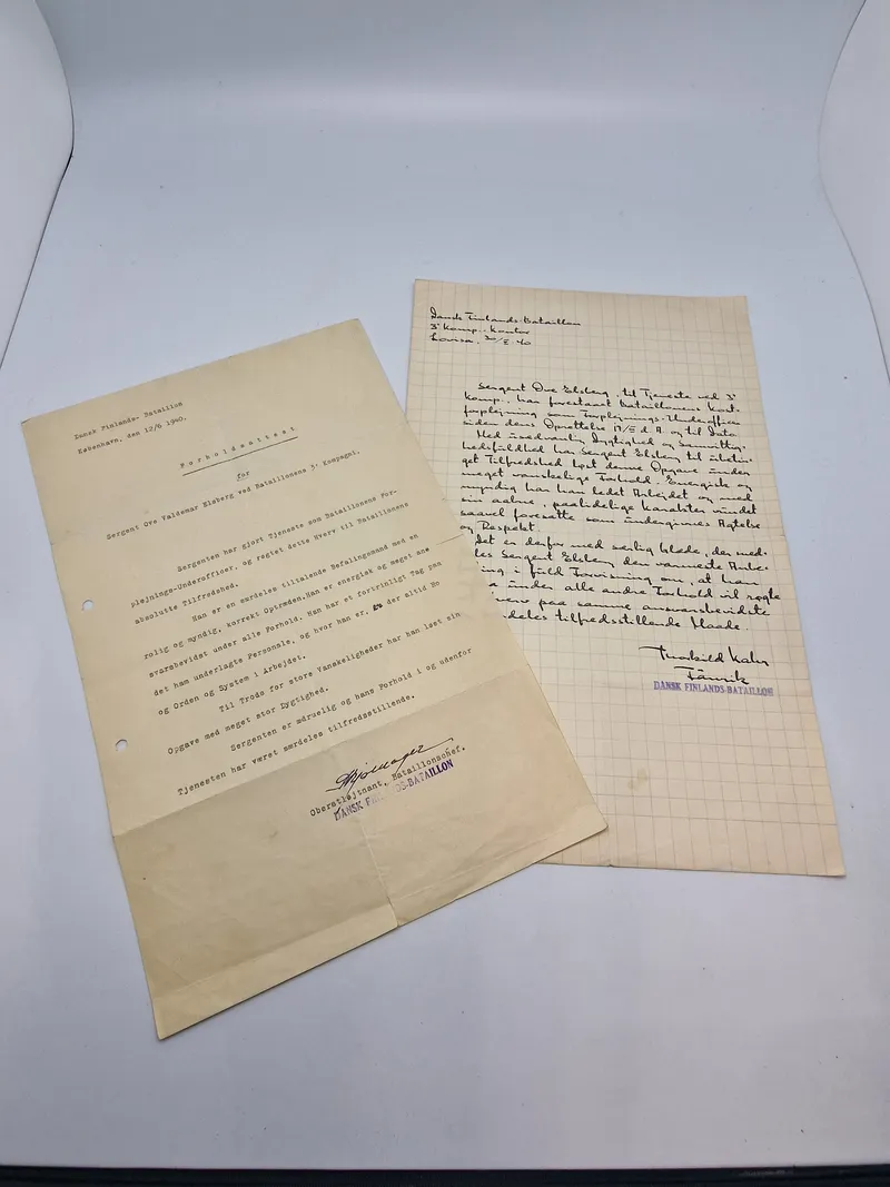 Original udtagelse på dansk sergent ved Finlands Battalionen - 1940
