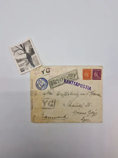 Originalt finsk feltpost ww2 fra Dansk frivillig - sendt til Danmark