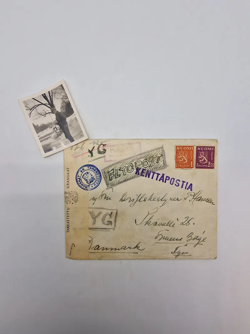 Originalt finsk feltpost ww2 fra Dansk frivillig - sendt til Danmark