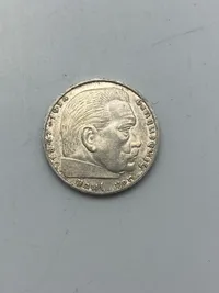 Original 2 Reichmark af sølv fra 1937