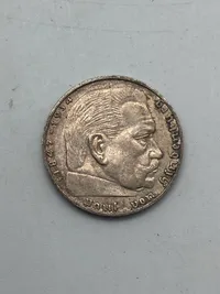 Original tysk 2 Reichmark fra 1937 - af sølv