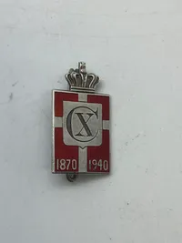 Originalt Georg Jensen kongemærke af sterlingsølv (udgaven med nål)