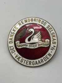Originalt stort emalje mærke - Det danske rengøringsselskab Vægtergaarden A/S