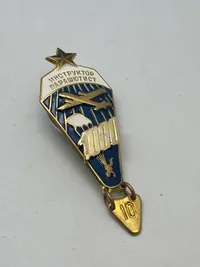 Original Soviet Paratrooper Instructor badge (1000 udspring)