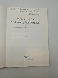 Sjælden original kobber pande fra det kongelige køkken samt opslagsværk