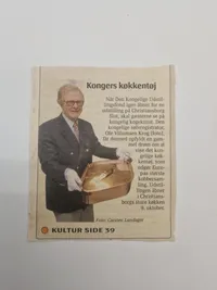 Sjælden original kobber pande fra det kongelige køkken samt opslagsværk