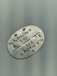 Originalt tysk erkennungsmarke (Pioneer)