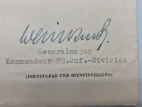 Originalt urkunde på Jernkors af 2.kl