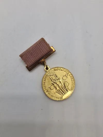 Original  Russia VDNH Exhibition Participant Work Merit Medal Screwback Badge