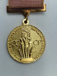 Original  Russia VDNH Exhibition Participant Work Merit Medal Screwback Badge