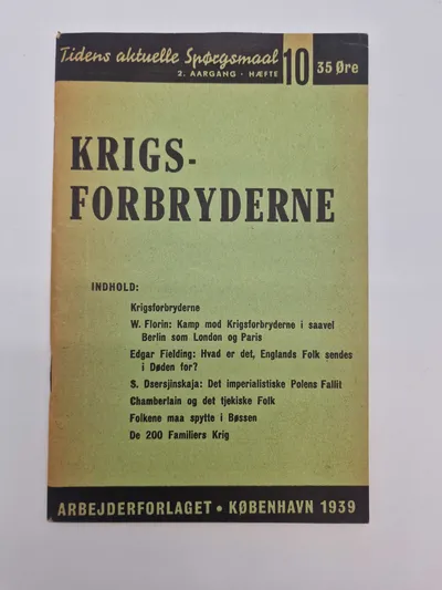 Originalt hæfte - krigsforbryderne