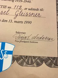 Original Dansk-Finsk freds aktie tildelt finlandsfrivillig og forfatter Carl-Axel Gleissner