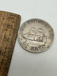 Original 20 cent - dansk vestindisk mønt - 1878 (sølv)
